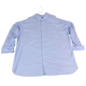Rochester Mens 20 36/37T Blue Egyptian Cotton Non-Iron French Cuff Dress Shirt